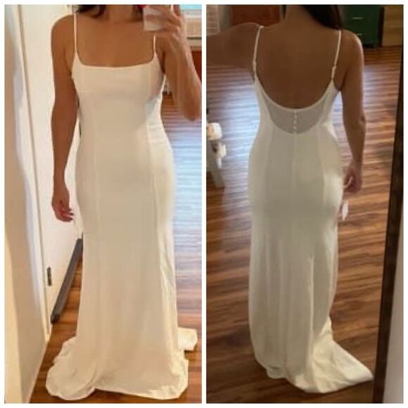 Lulus Blessed Romance White Sleeveless Button Back Mermaid Maxi Dress Large - Picture 8 of 14